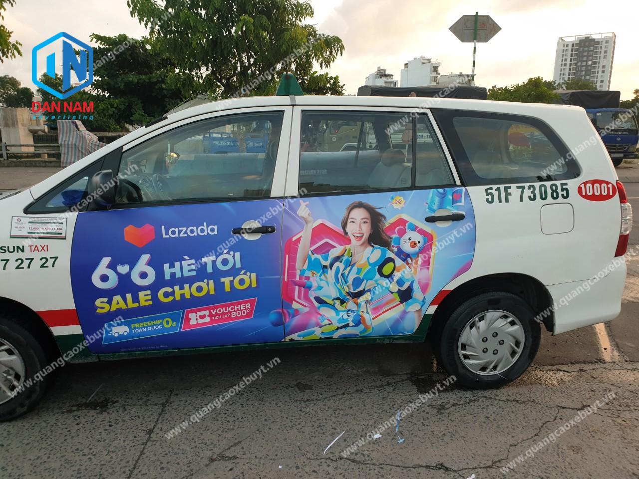 Quảng cáo trên taxi Vinasun