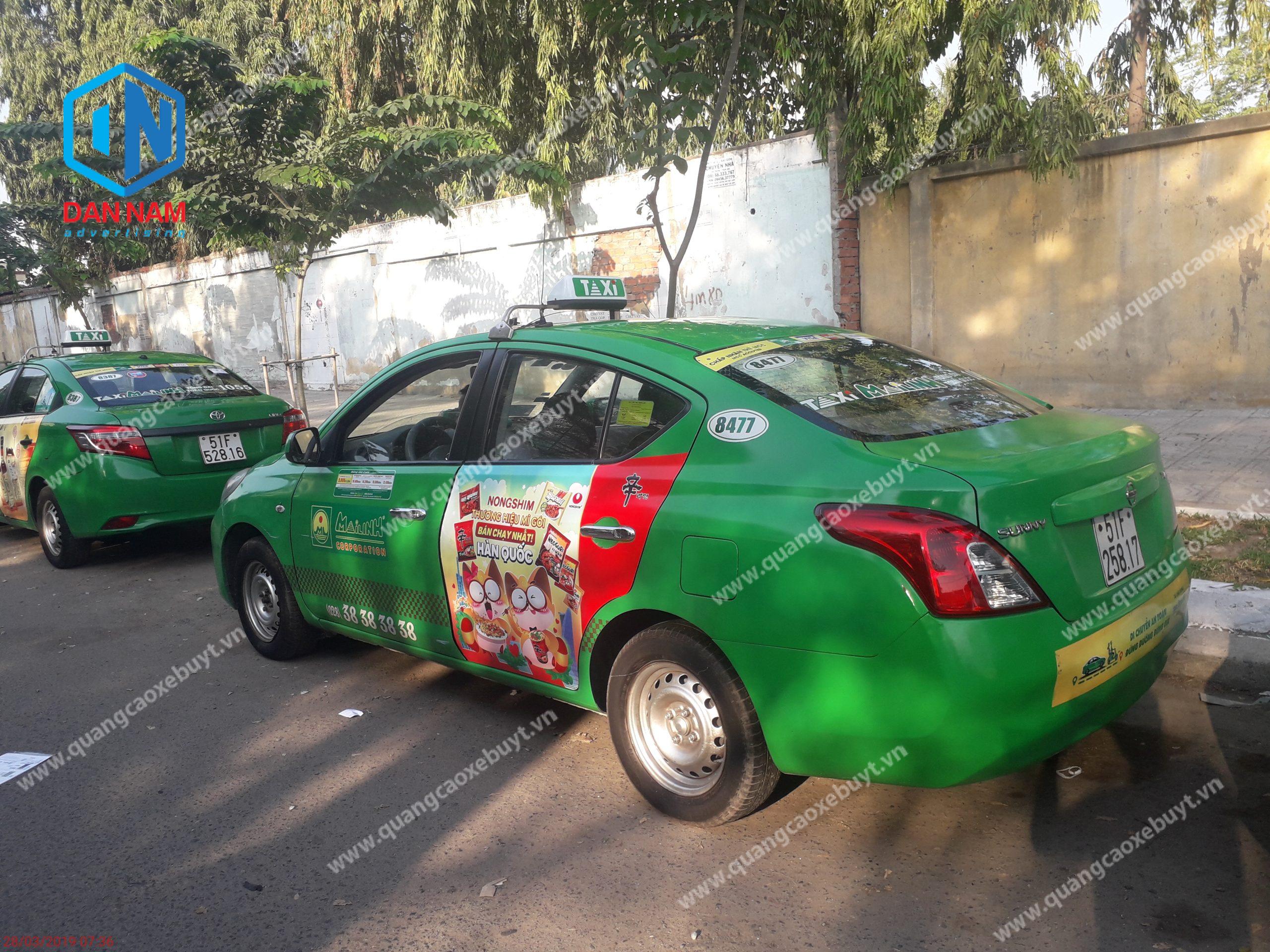 Quảng cáo trên taxi Mai Linh