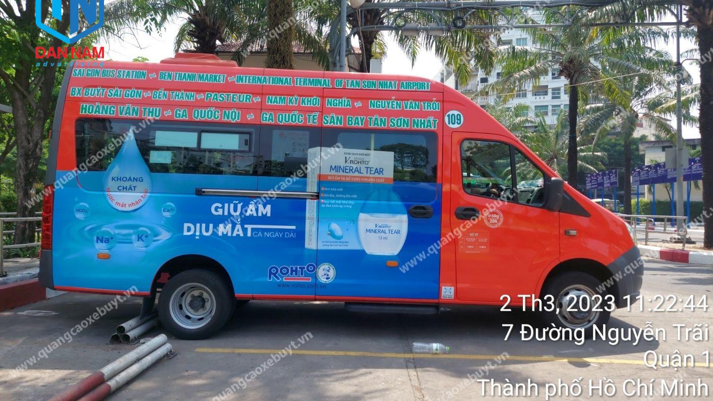 Quảng cáo full kính xe bus sân bay Tân Sơn Nhất