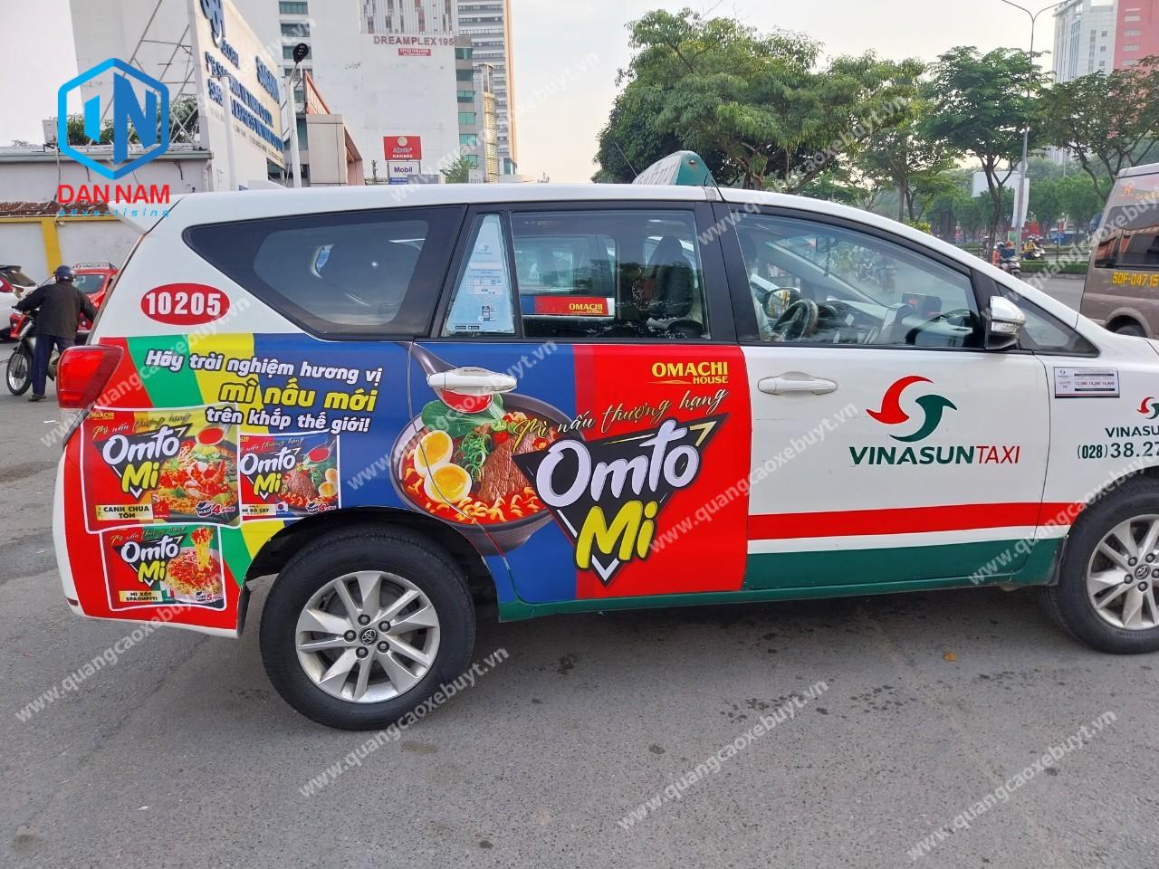quảng cáo trên taxi vinasun