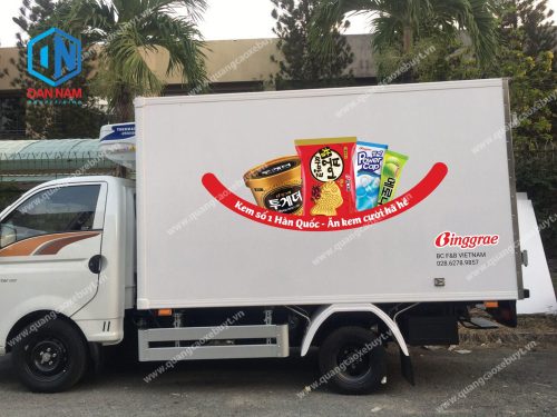 Giá dán decal xe tải thùng phẳng