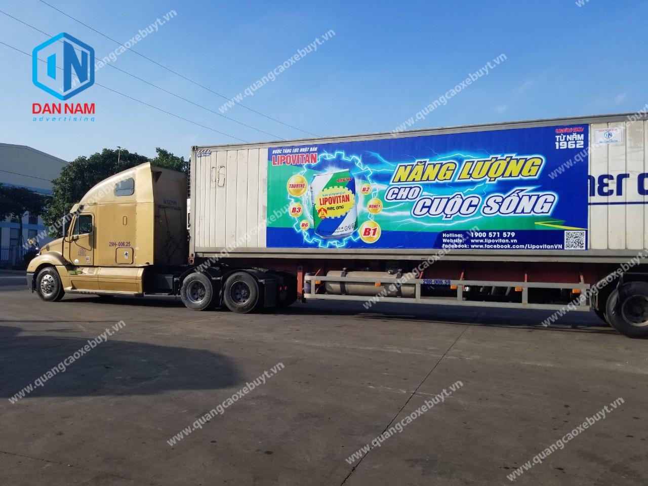 Quảng cáo trên thùng container Quảng cáo trên thùng container