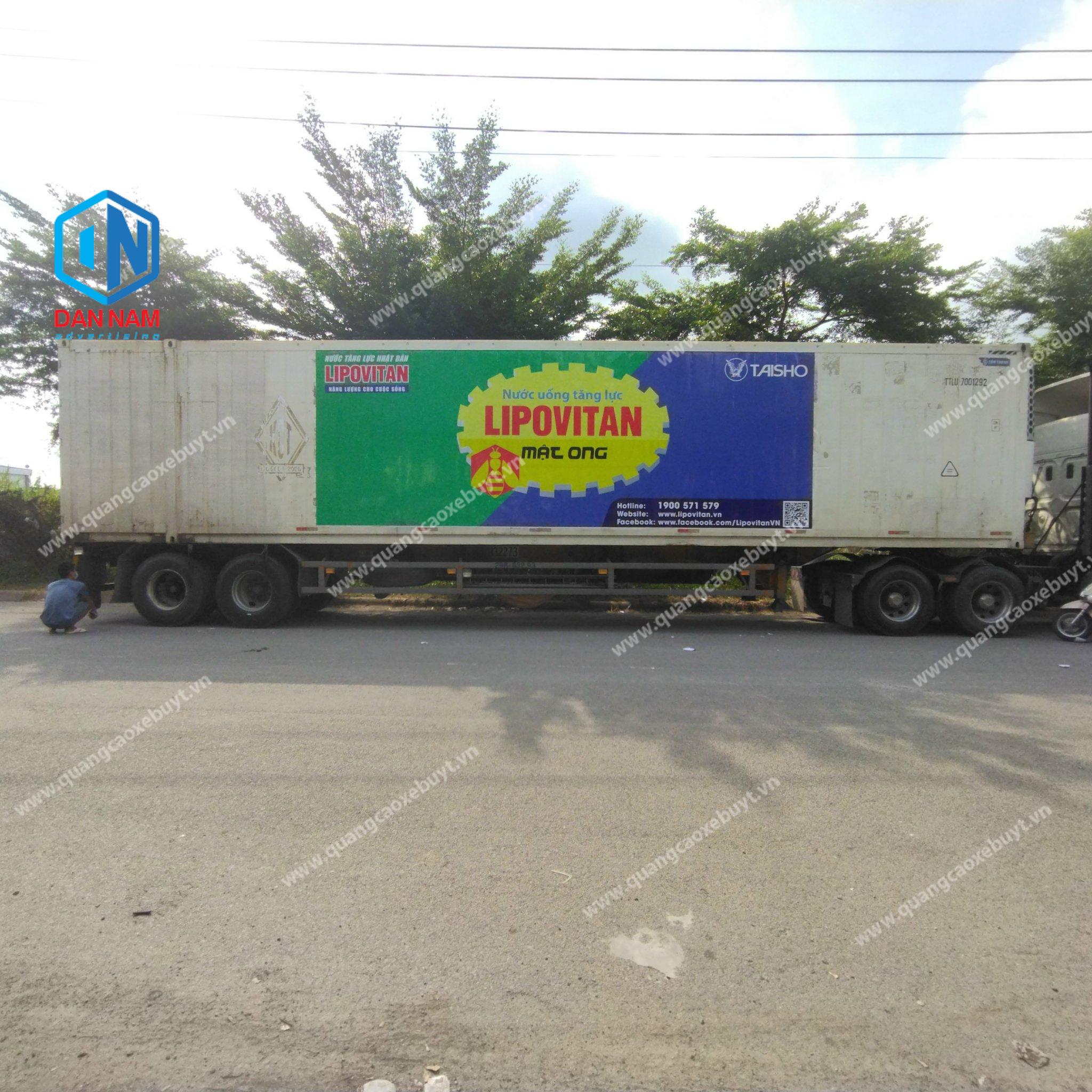 Quảng cáo xe container Quảng cáo xe container