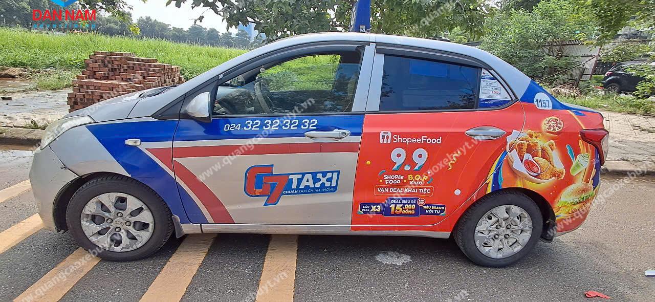 Quảng cáo trên xe taxi Quảng cáo trên xe taxi