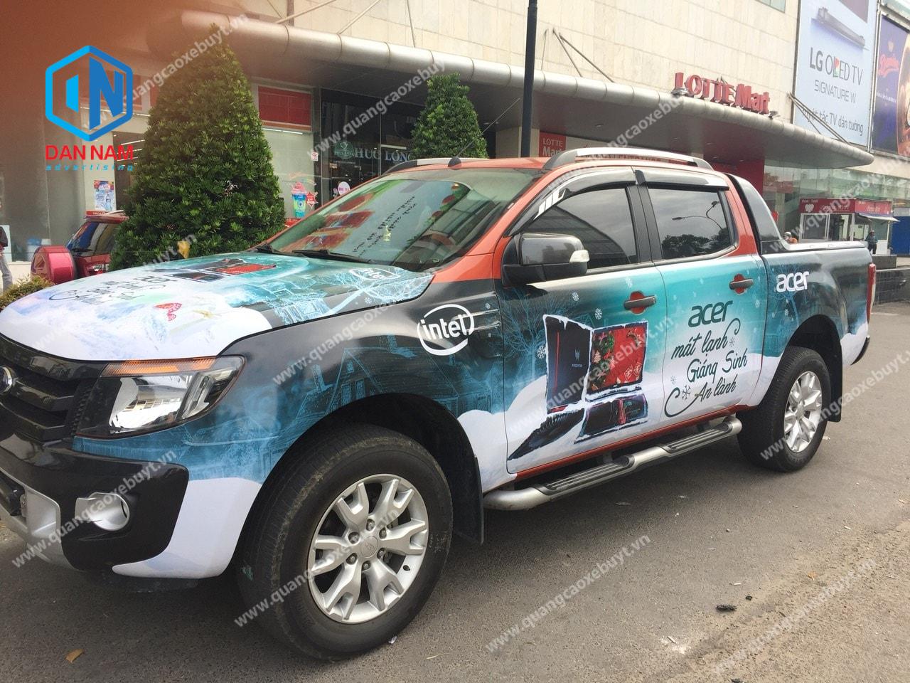 Dán quảng cáo xe bán tải