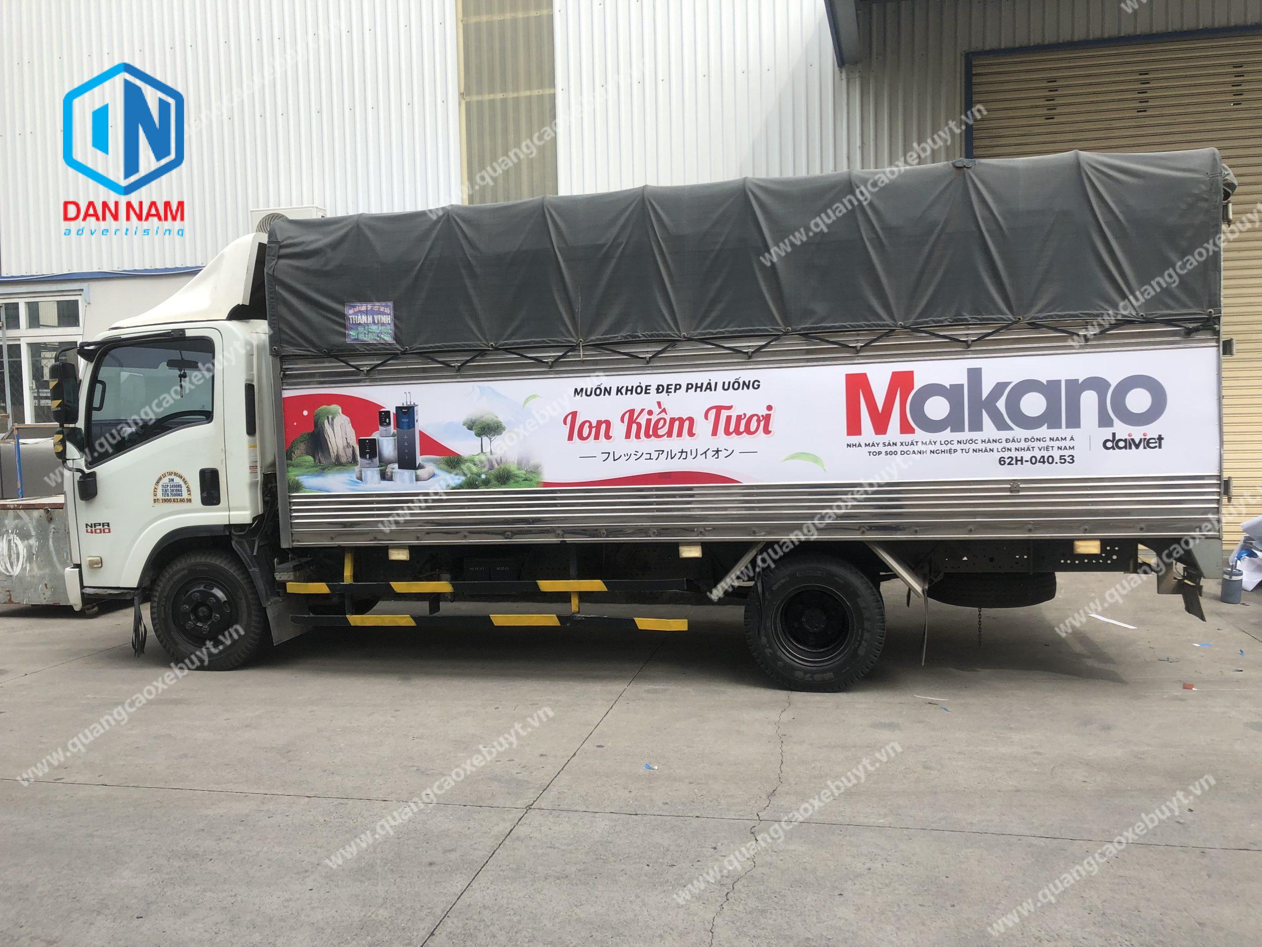Dán decal xe tải thùng bạt